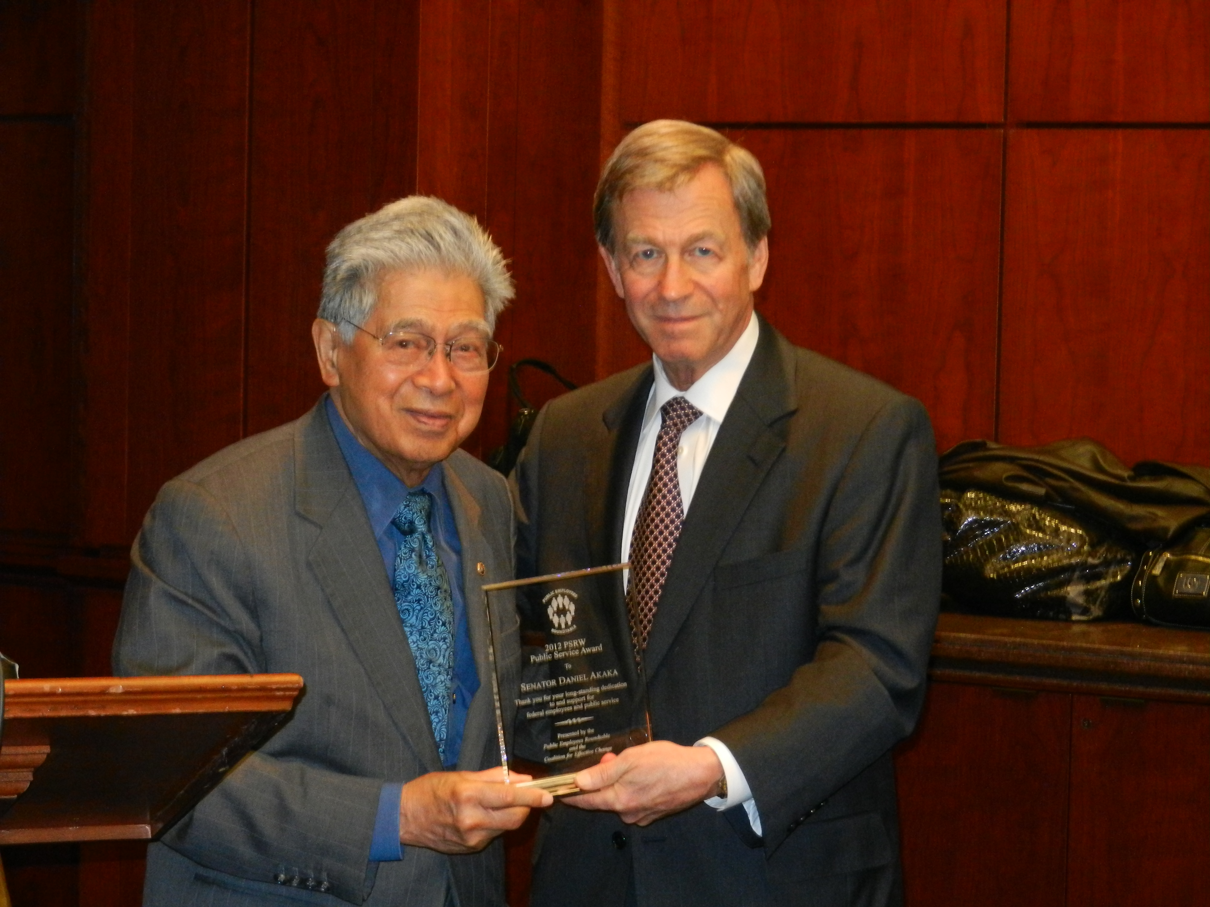 Senator Akaka Receives Public Service Award